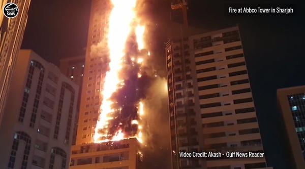 incendiu de proportii in dubai o cladire de 56 de etaje arde