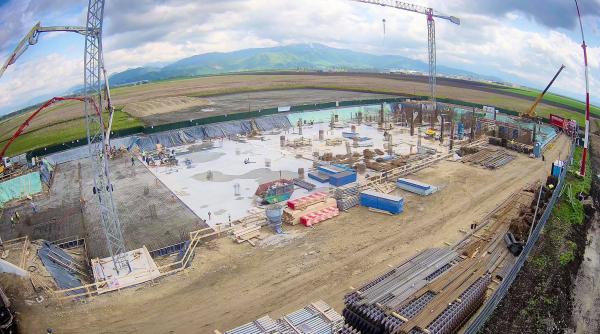 apus impresionant filmat de pe aeroportul international brasov