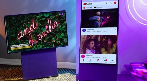 televizorul bizar marca samsung se roteste in functie de cum vrei