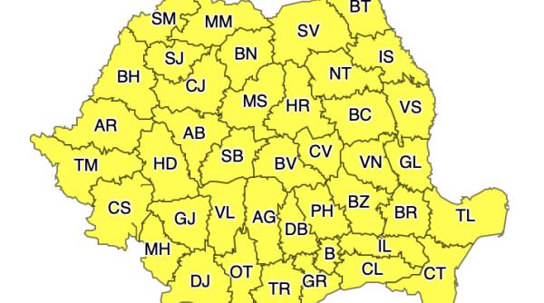 anm prognoza meteo vremea in weekend sub cod galben