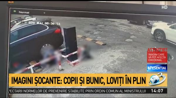 un bunic si nepotii sai loviti in plin de o masina