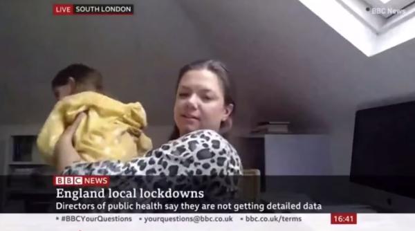 interviu live la bbc intrerupt de o fetita care cauta un loc pentru tabloul ei cu unicorn momentul amuzant video