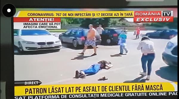 patron lasat lat pe asfalt de clientul fara masca imagini socante