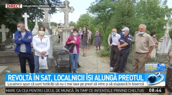 revolta in comuna oamenii vor sa l scoata pe preot din biserica este acuzat ca cere 3000 lei pentru o inmormantare
