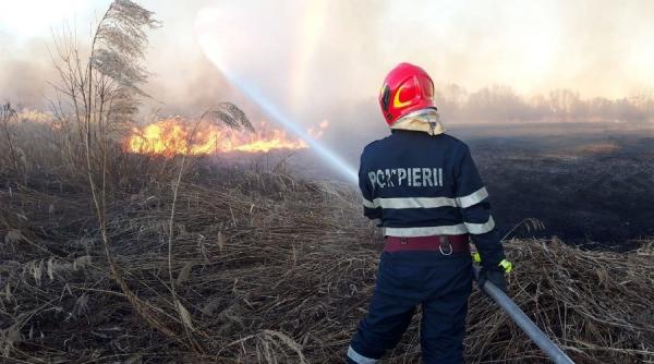 incendiu de vegetatie in vaslui au ars 6 hectare de vegetatie mai multe locuinte in pericol