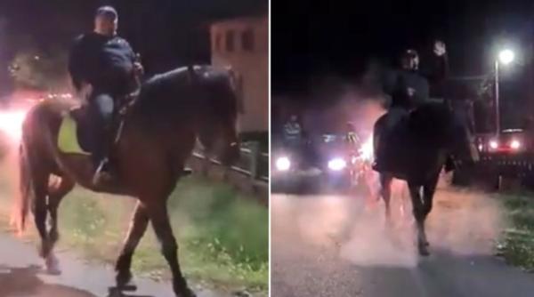 un primar din gorj s a urcat pe cal si a plecat prin comuna pentru a sarbatori victoria din alegeri