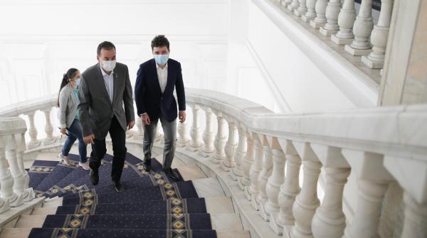 ludovic orban si nicusor dan  sedinta la ministerul transporturilor