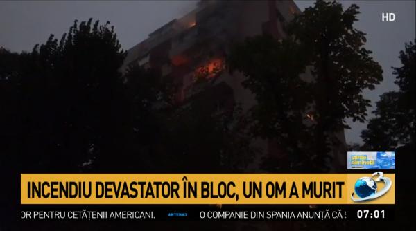 incendiu intr un bloc din capitala un om a murit