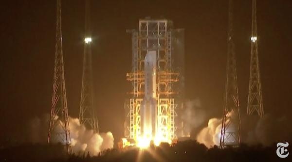 sonda spatiala chang e 5 a fost lansata spre luna video