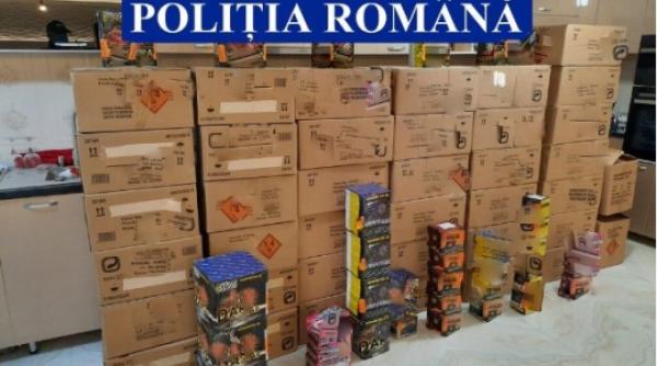 sute de kilograme de artificii  confiscate de politisti