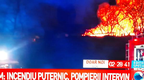 incendiu de proportii la o ferma din judetul arges