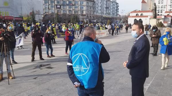protest al sindicatelor afiliate cartel alfa  la targoviste  reactia autoritatilor