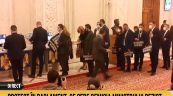 protest in parlamentul romaniei se cere demisia lui vlad voiculescu