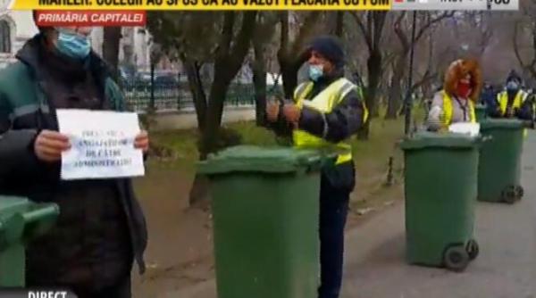 protest cu tomberoane si maturi in fata primariei capitalei