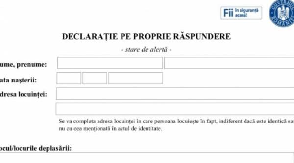 bucuresti in scenariul rosu singura situatie cand e nevoie de declaratie pe propria raspundere