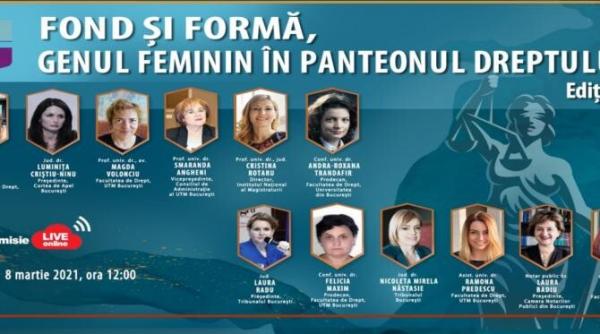 fond si forma genul feminin in panteonul dreptului masa rotunda organizata de facultatea de drept a universitatii titu maiorescu din bucuresti