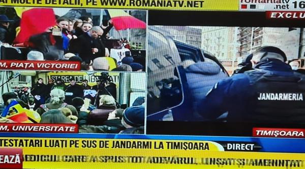 protestatarii au fost luati cu duba la timisoara