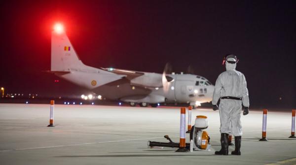o aeronava a fortelor aeriene romane va duce la chisinau 1 5 tone de echipament anti covid din luxemburg