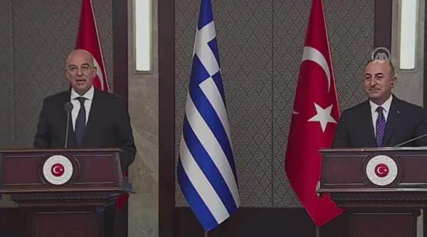 cearta intre ministrul turc de externe si cel grec intr o conferinta de presa la ankara video
