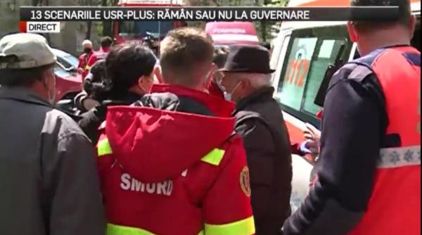 un barbat din capitala ameninta ca se arunca de la etaj cu tot cu copil