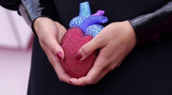 galerie foto oscar 2021 vedetele tinute bizare pe covorul rosu au lasat paietele pe tenisi si genti in forma de carne sau inima reala