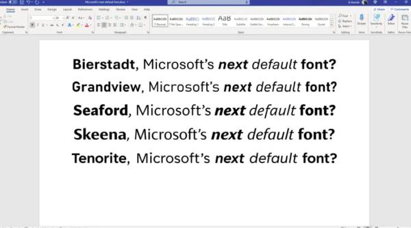 microsoft inlocuieste calibri fontul implicit al office din ultimii 15 ani