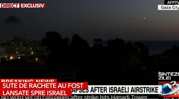 ploaie de rachete lansate din fasia gaza spre metropola israeliana tel aviv