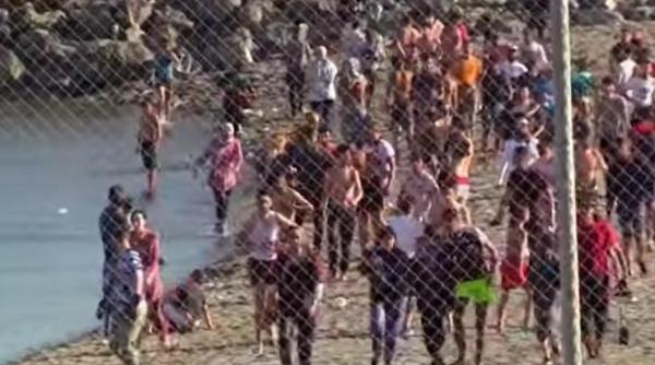 record de migranti in exclava spaniola ceuta video