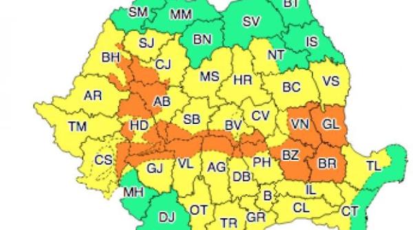 anm avertizari de cod galben si cod portocaliu de vreme extrema