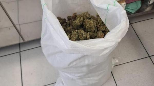 tanar prins cand ridica un colet cu 4 kg de cannabis