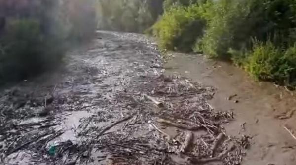 viitura pe raul geoagiu in alba albia raului s a umflat in cateva secunde