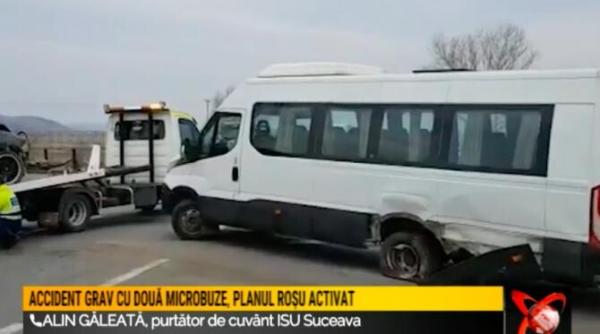 accident cu doua microbuze si un autoturism la suceava a fost activat planul rosu de interventie