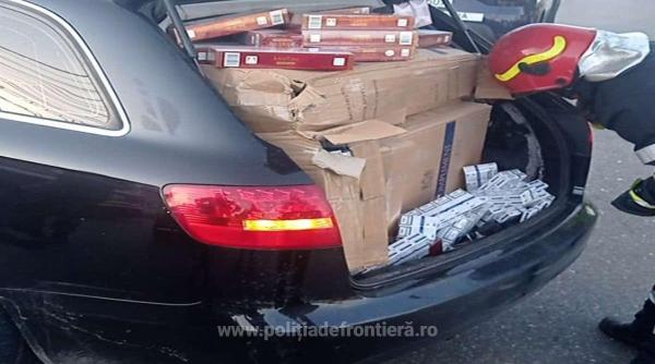 un contrabandist urmarit de politisti a intrat in coliziune cu un microbuz la suceava