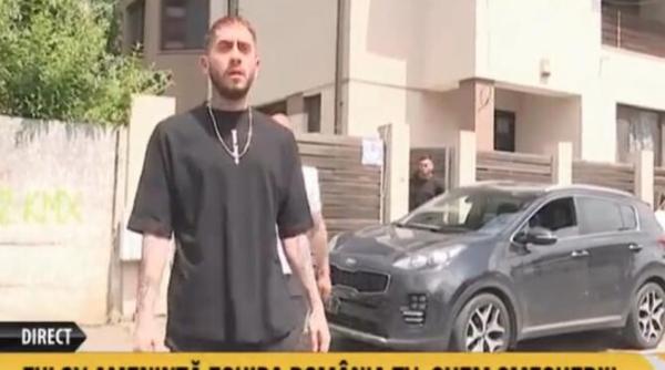 echipa romania tv  amenintata de fulgy  in fata casei lui ionita de la clejani