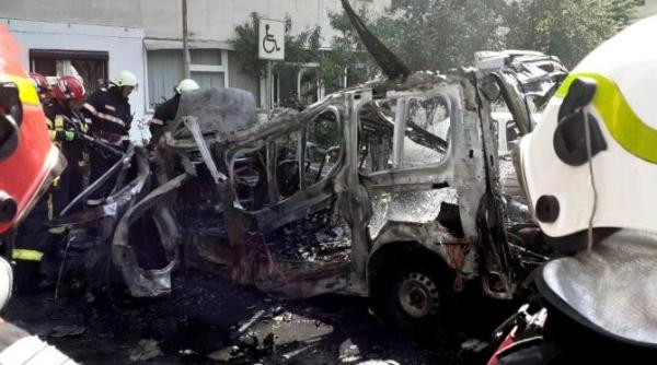 o camioneta a explodat in ramnicu valcea trei victime foto