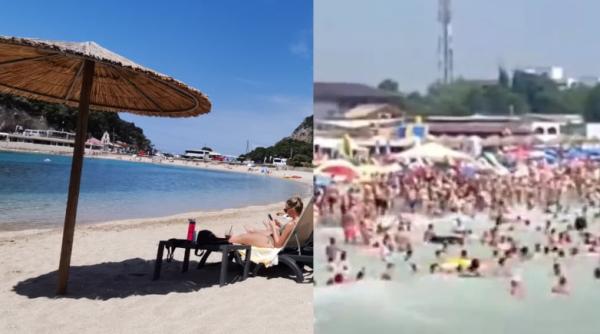 imagini de pe litoral plaja din costinesti nu se mai vede de turisti este plina ochi video
