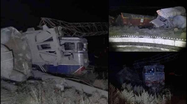 accident feroviar la fetesti doua trenuri de marfa s au ciocnit