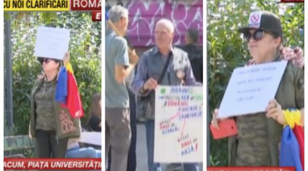 protest la piata universitatii impotriva obligativitatii vaccinarii desi vaccinarea nu e obligatorie in romania