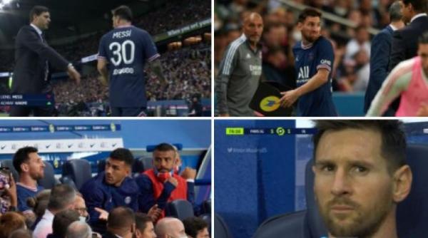 messi criza de nervi in psg lyon dupa ce pochettino l a scos de pe teren video