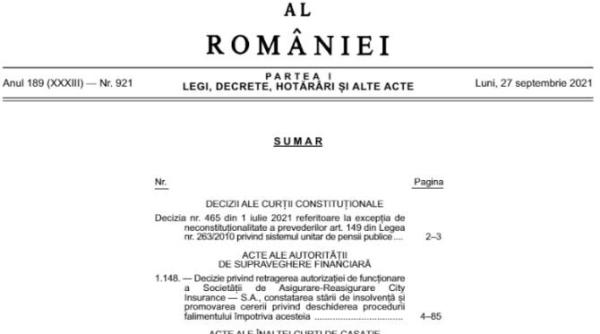 insolventa city insurance publicata in monitorul oficial