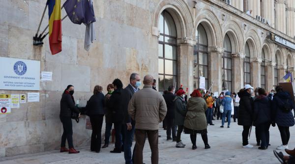 angajatii ansvsa protest in fata institutiei galerie foto