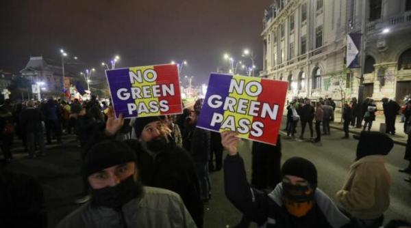 protest in bucuresti contra certificatului verde
