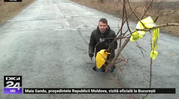 drumul din romania in care poti intra in groapa pana la brau video