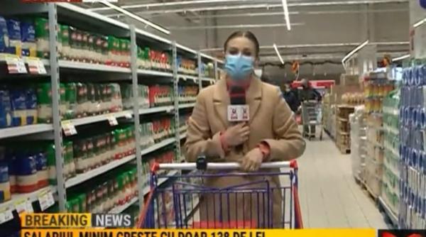 experiment in supermarket ce poti cumpara cu 138 de lei suma cu care va creste de la 1 ianuarie salariul minim