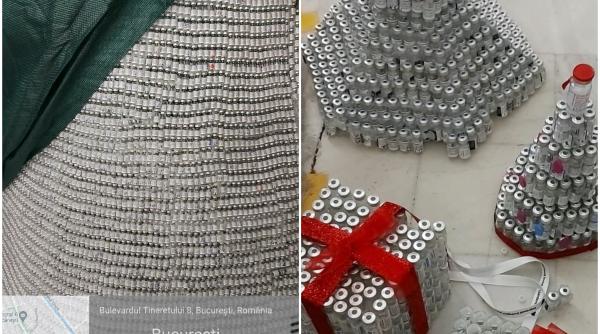 amenzi de 90 000 de lei pentru construirea bradului din doze de vaccin de la palatul copiilor