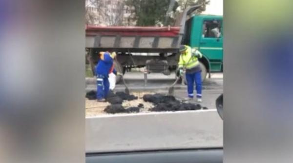 dorel in actiune la constanta au vrut sa asfalteze dar le a inghetat asfaltul explicatia companiei produs de inalta calitate pentru reparatii durabile