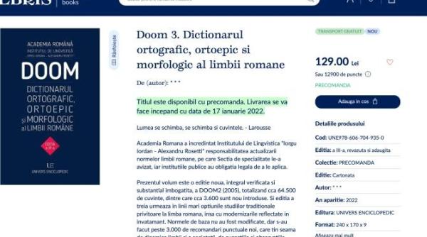 greseli de clasa intai in doom 3 dictionar care costa 130 lei analiza ce cuprinde dictionarul ortografic ortoepic si morfologic al limbii romane editia a treia