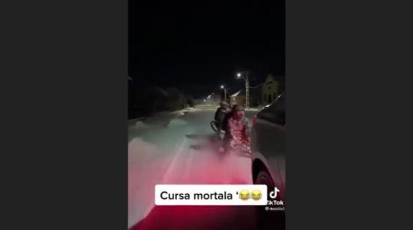 inconstienta fara limite tineri trasi pe sanie de o masina cu o viteza de peste 100 km h titi aur moarte pe loc ca si cum ai cadea de la etajul 10