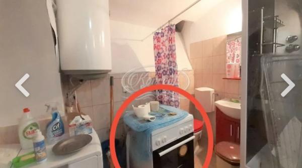 garsoniera de 13 mp din cluj scoasa la vanzare cu 30 000 de euro toaleta este langa aragaz