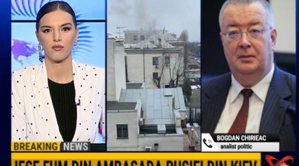fum la ambasada rusiei de la kiev kremlinul spune ca situatia ar putea escalada bogdan chirieac nu se lasa nimic in urma probabil se ard documente